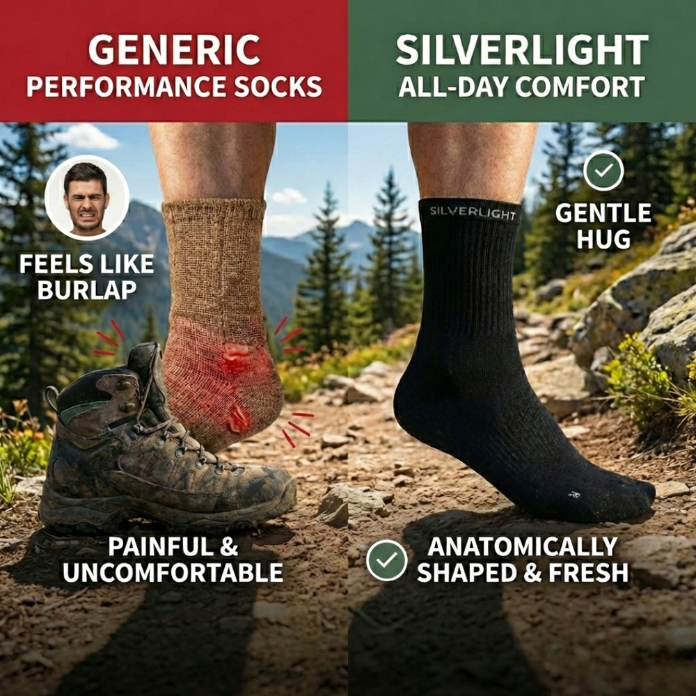 Generic performance socks compared with Silverlight comfort