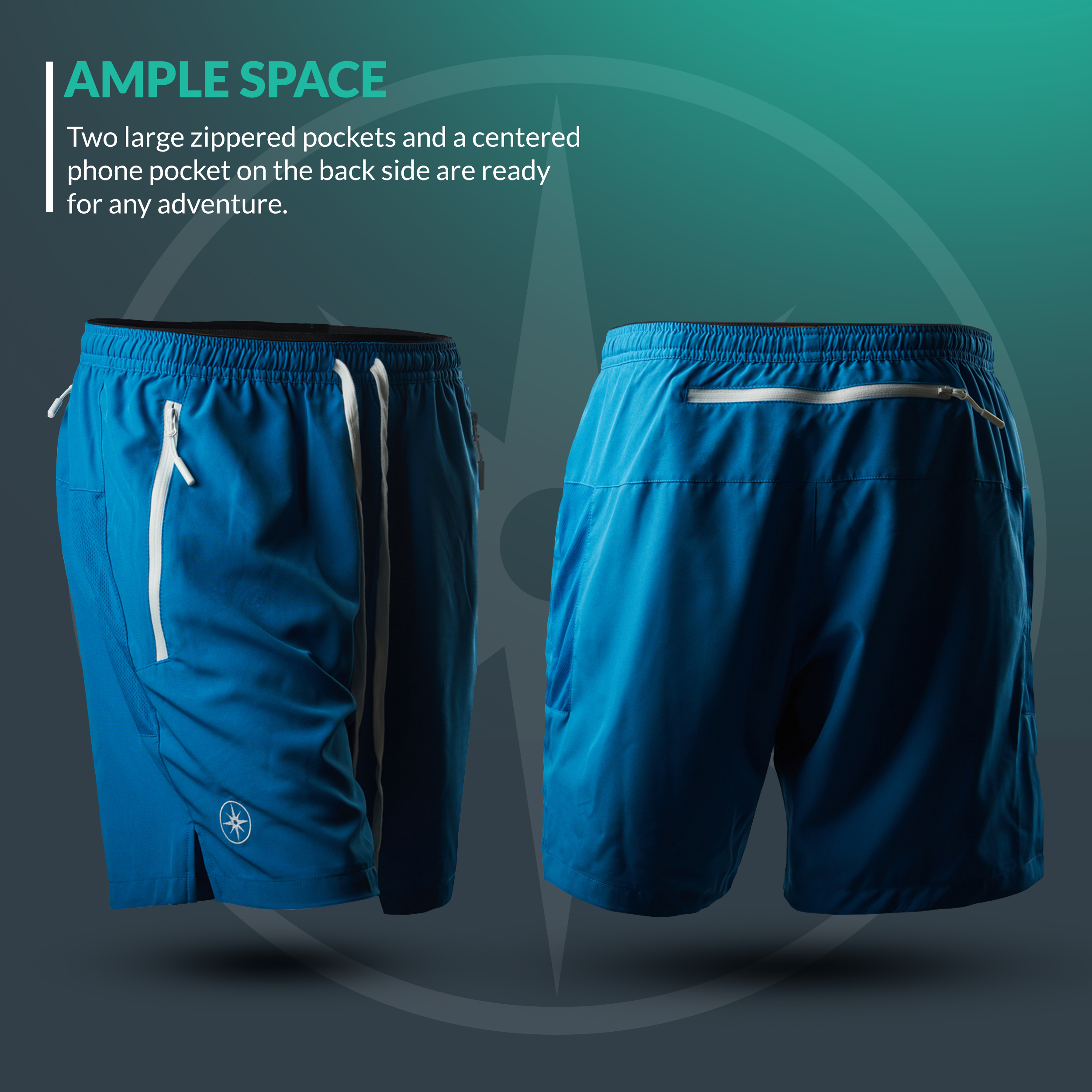 Blue shorts gallery image 1