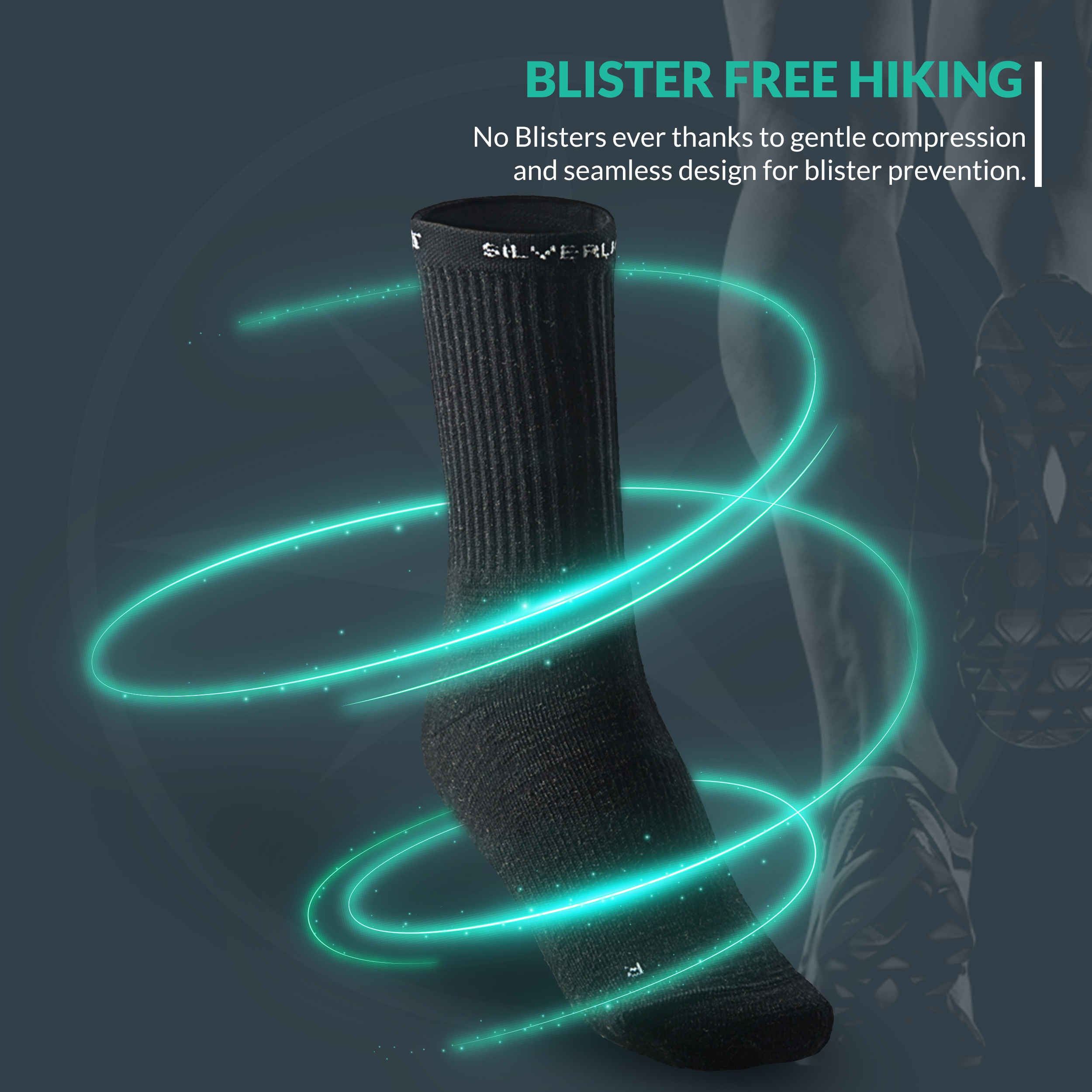 Black winter crew socks gallery image 1