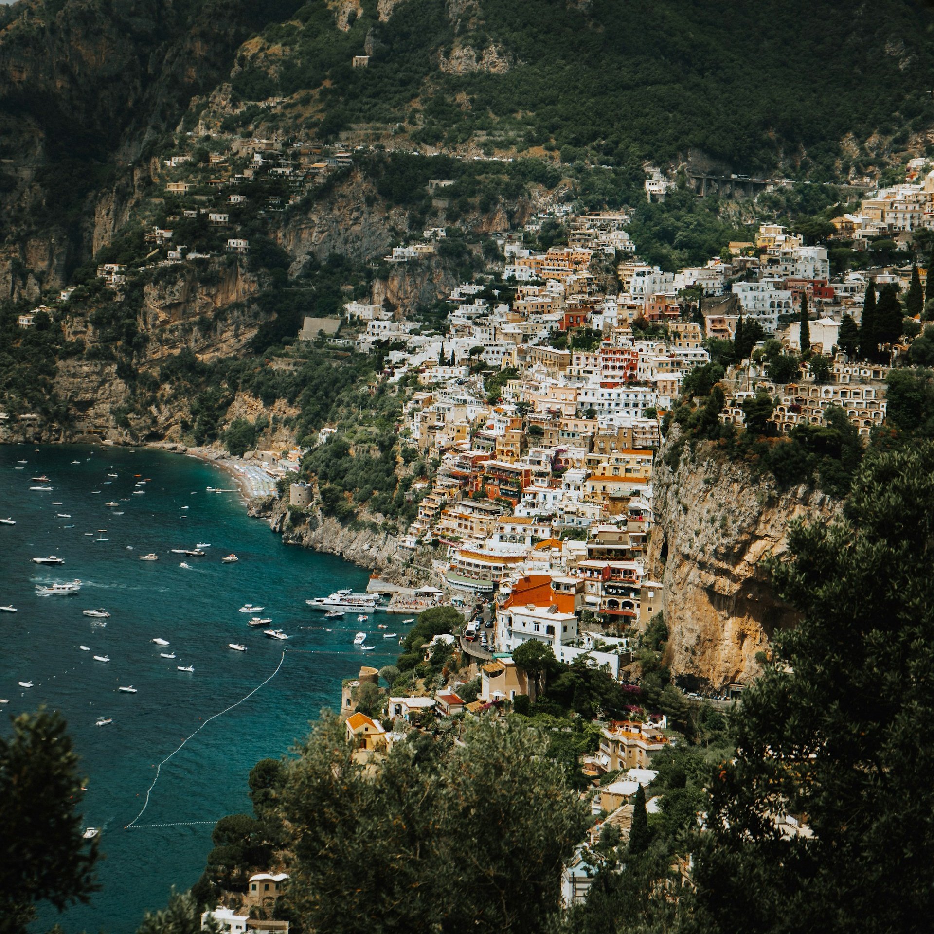 Positano and the Amalfi Coast viewed from the Path of the Gods