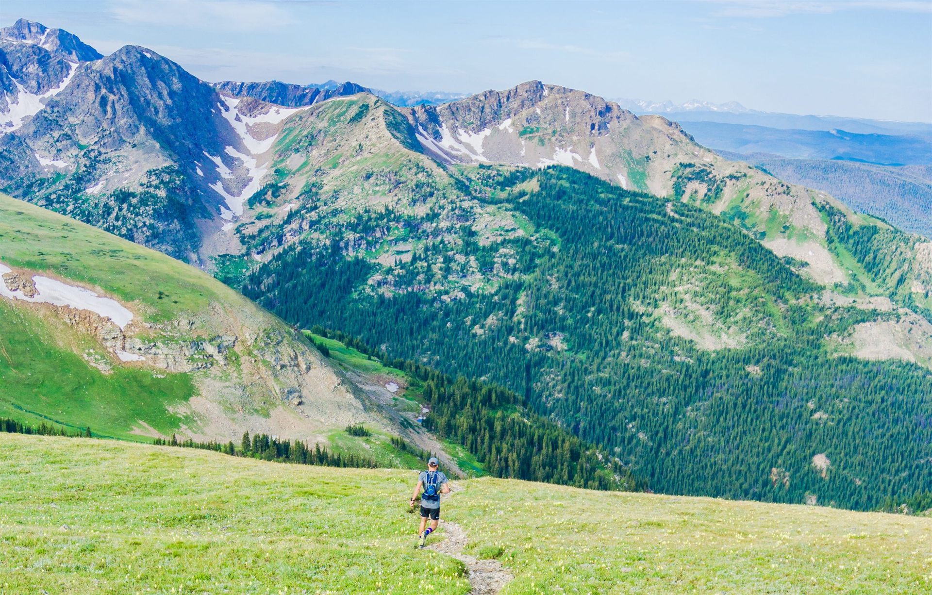 trail runner in the mountains