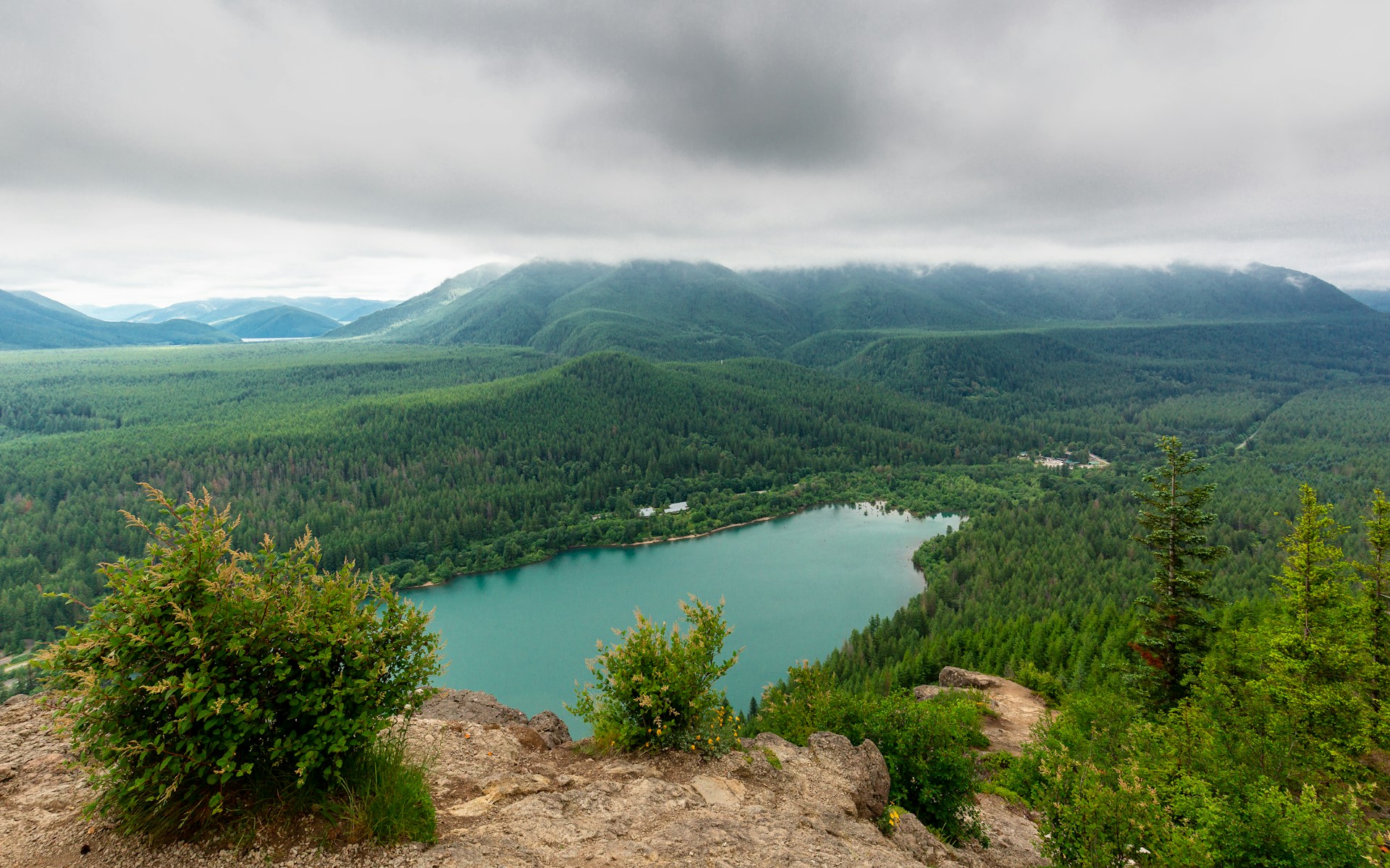 Rattlesnake Lake and its forested ridges in Washington