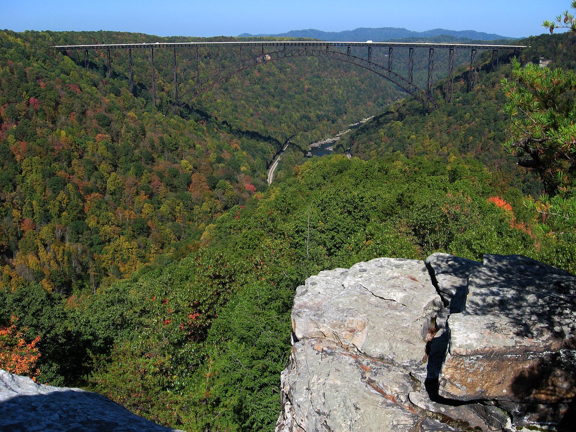 The New River Gorge Bridge viewed from the Long Point overlook