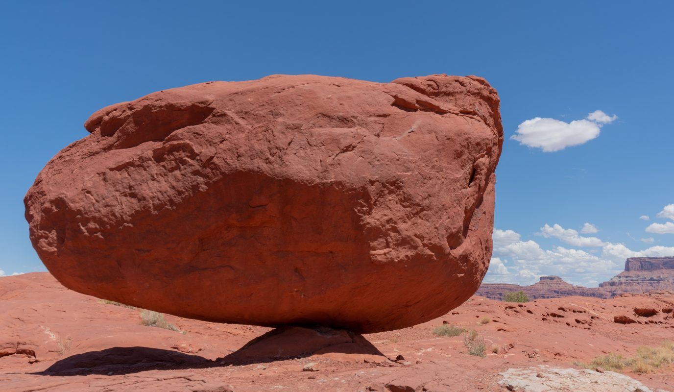 Large red sandstone rock in Canyonlands National Park