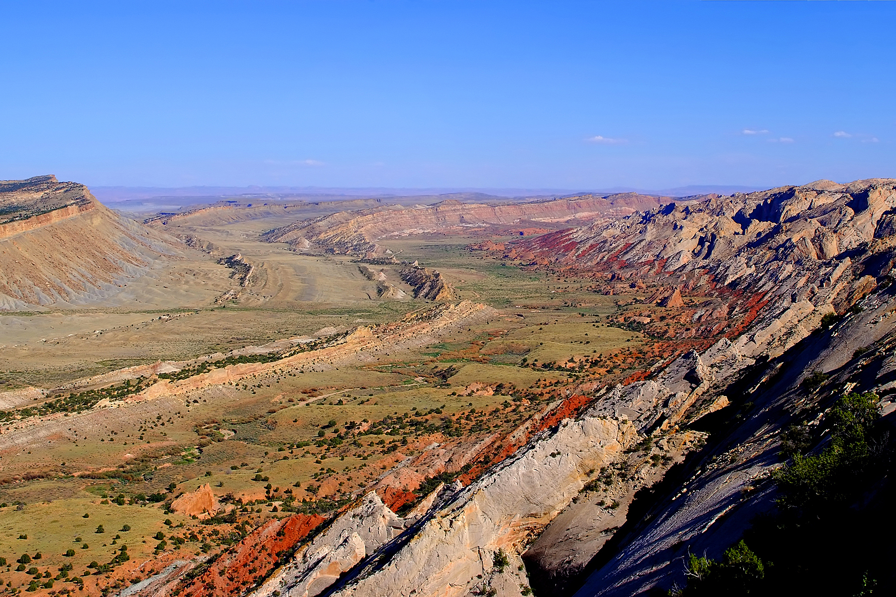 Colorful rock layers exposed along the Waterpocket Fold