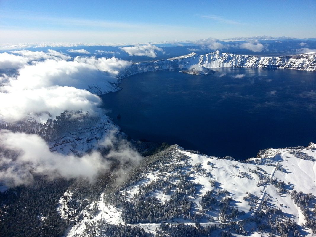 Winter Snow in Crater Lake