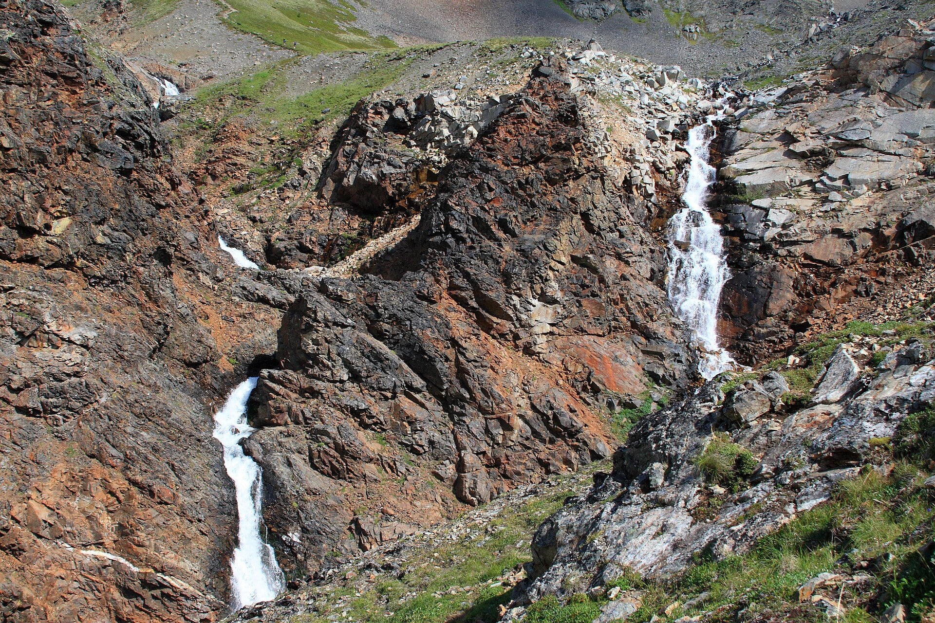 Waterfalls along the Crow Pass Trail