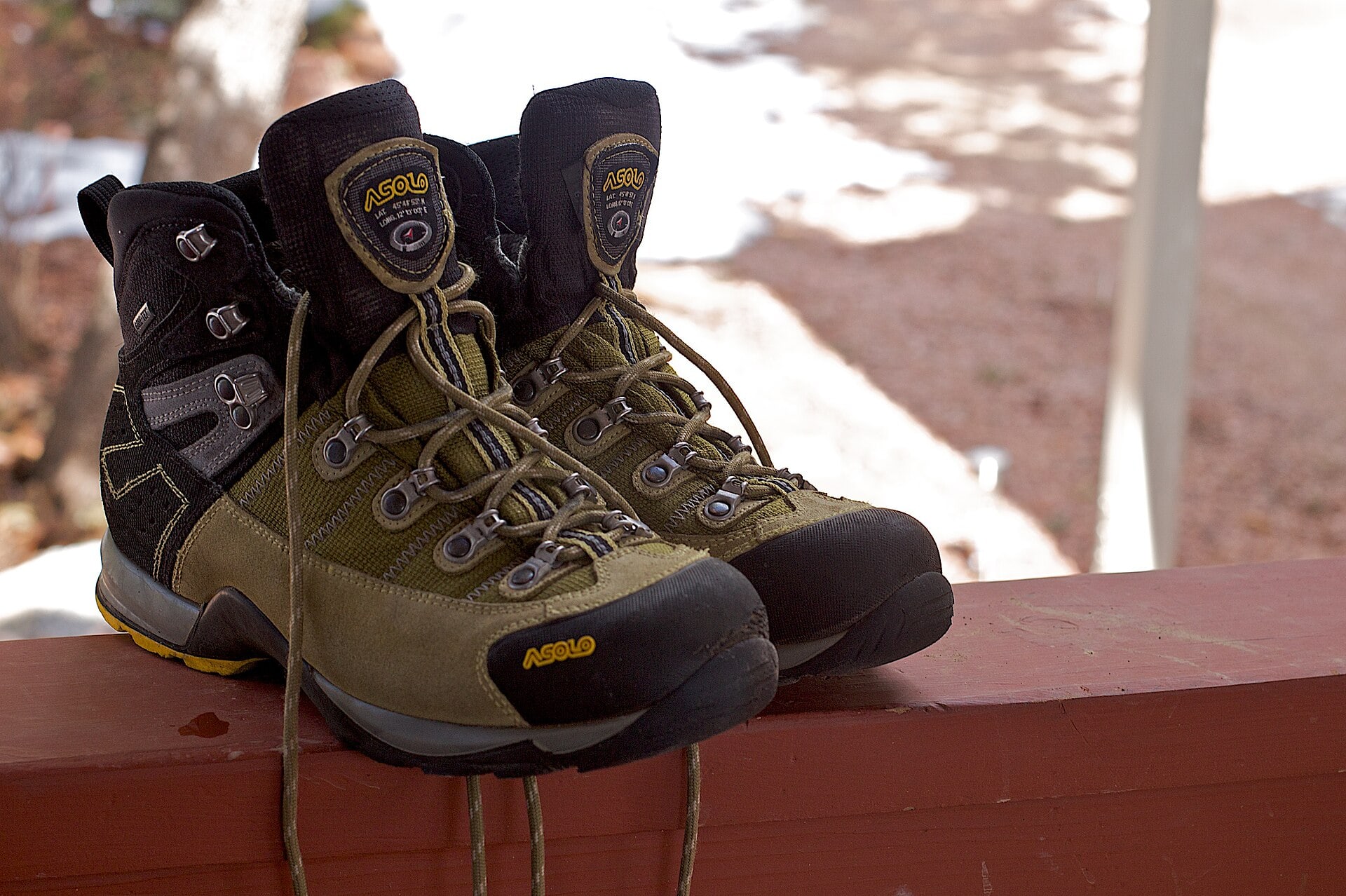 Hiking boots ready for the trail