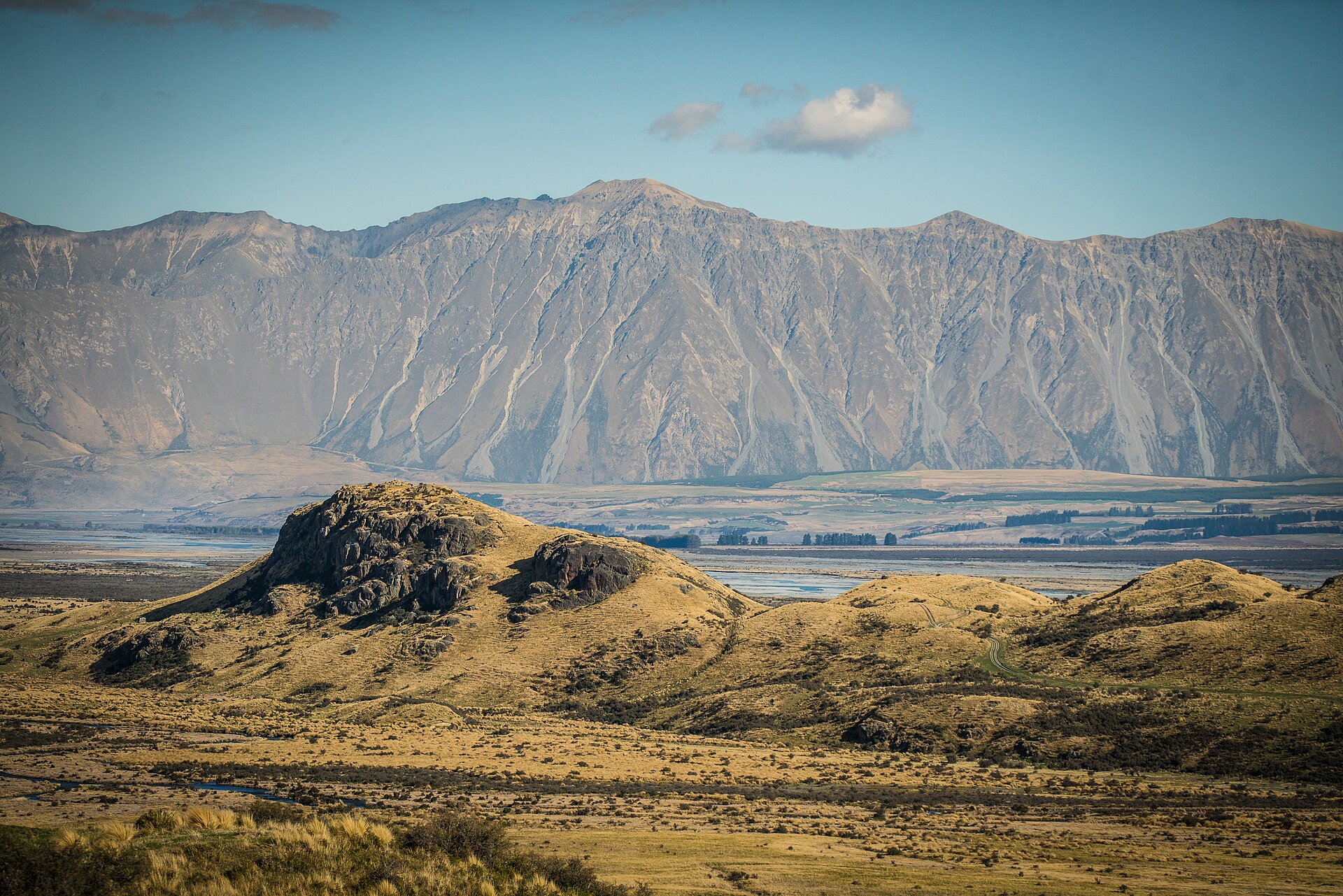 Mount Sunday and the surrounding Canterbury high country