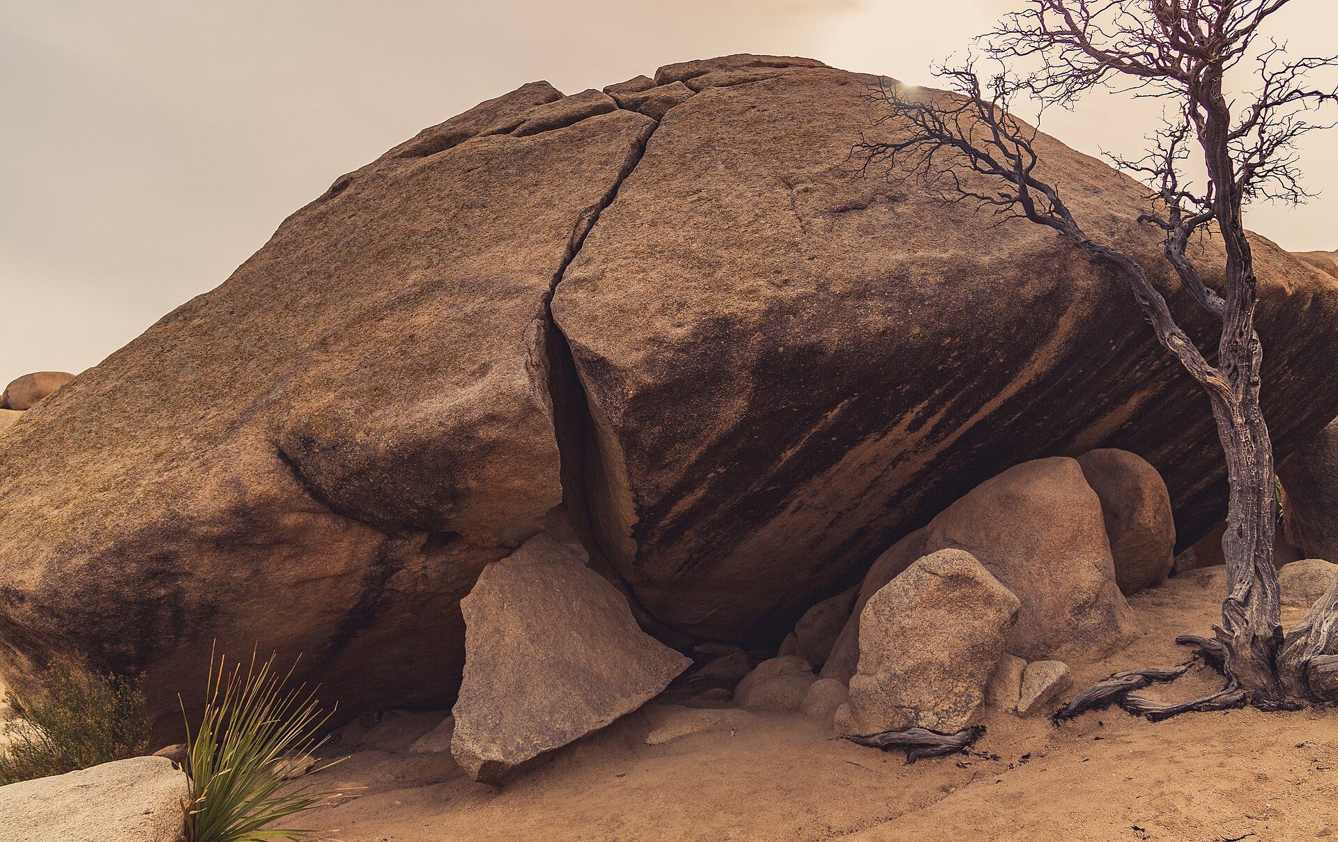 Granite boulders beside Barker Dam Nature Trail in Joshua Tree