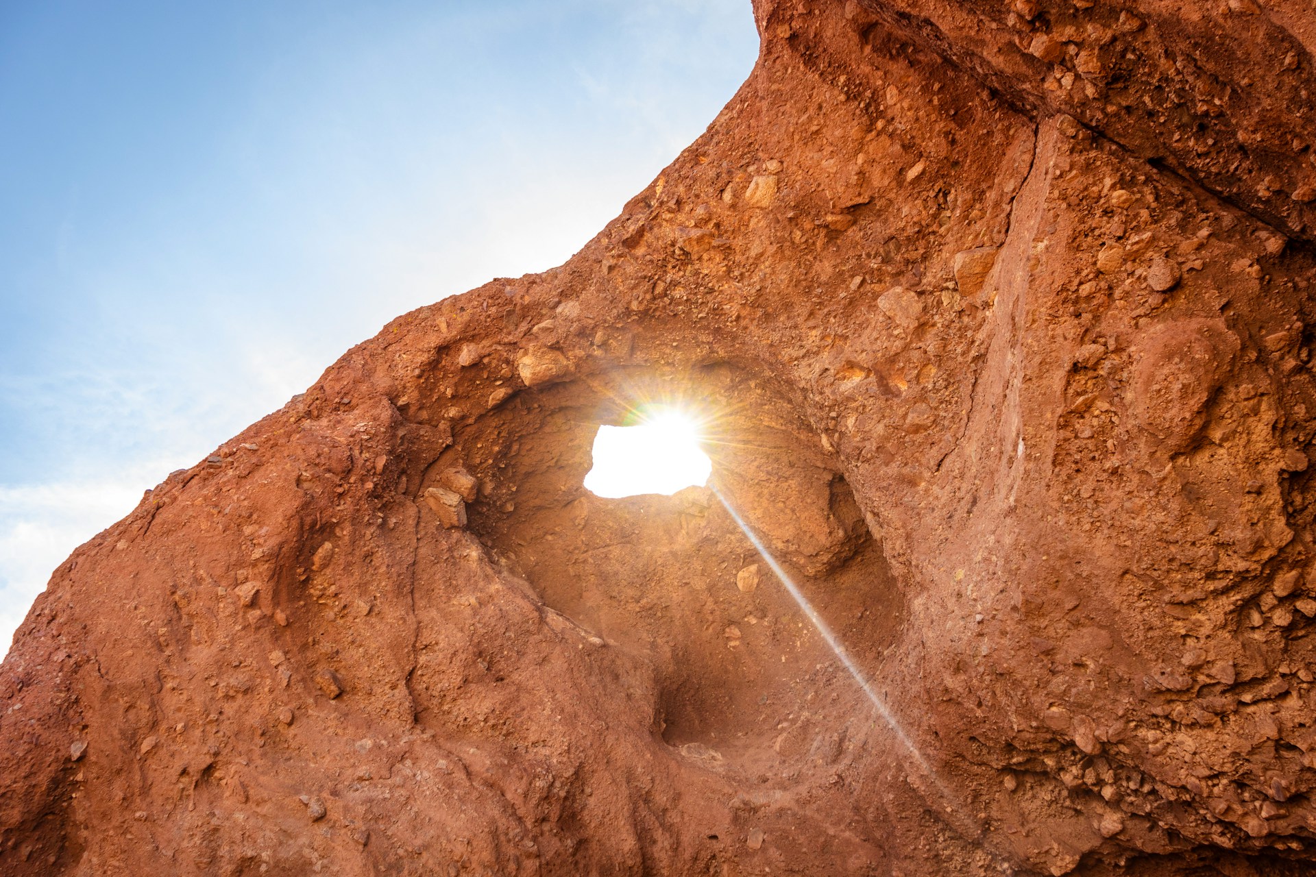 The sandstone opening along Hole-in-the-Rock Trail in Phoenix