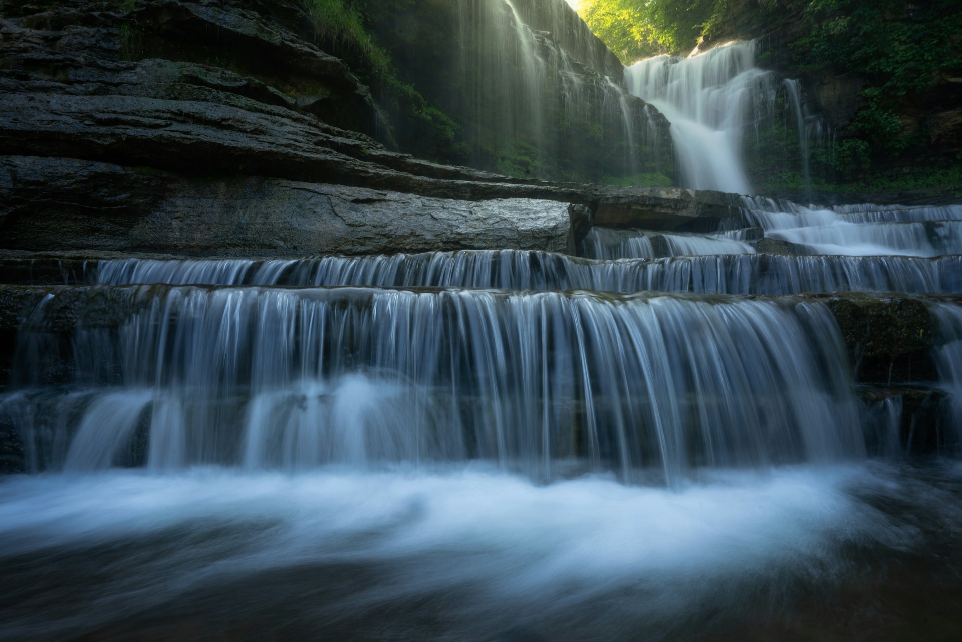 The tiered waterfall at Cummins Falls State Park