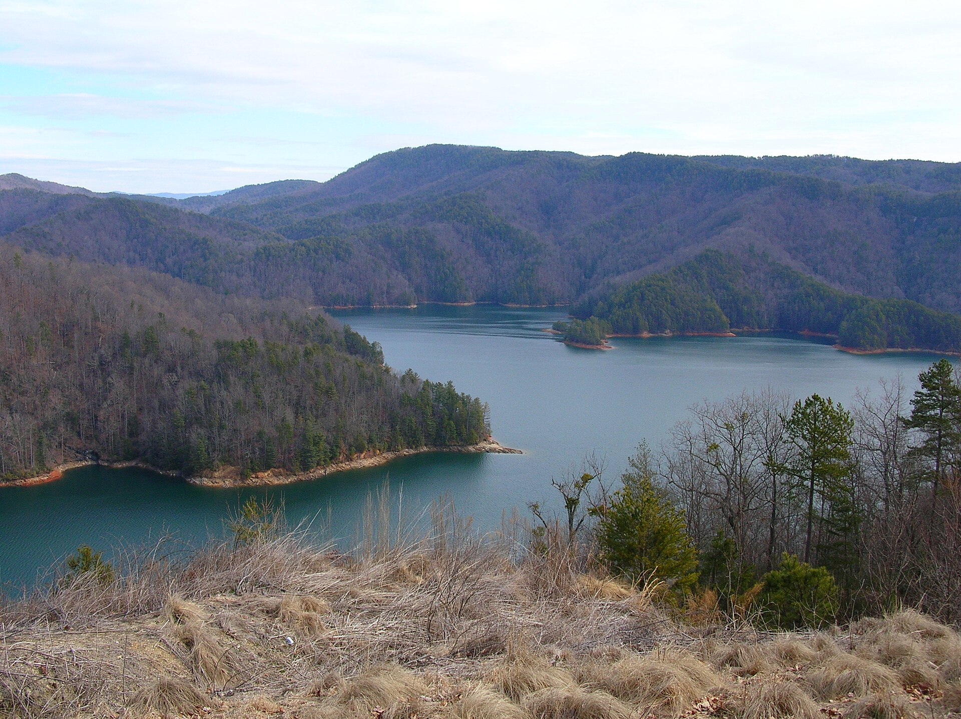 Lake Jocassee viewed from the surrounding mountains