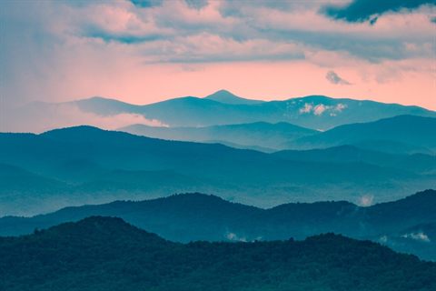 Layered Blue Ridge Mountains viewed from Sassafras Mountain