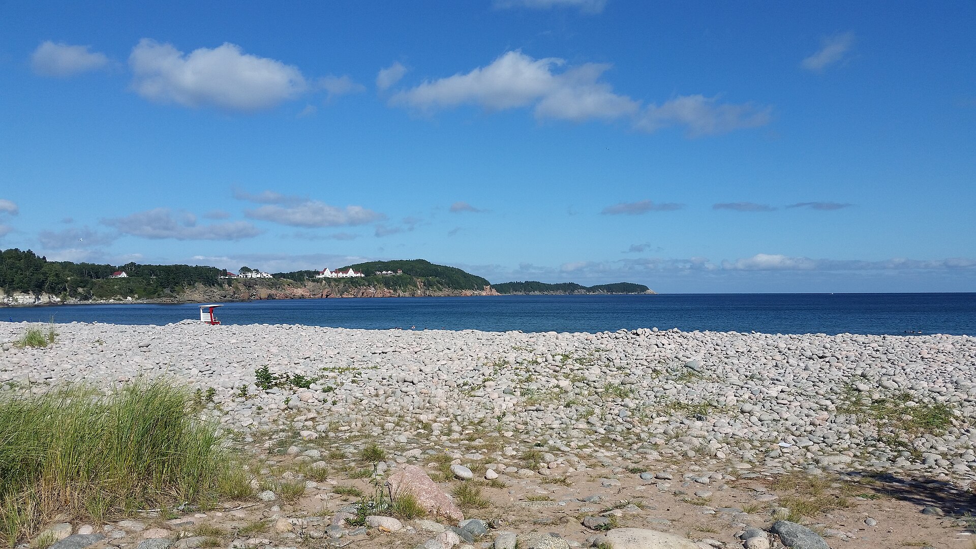 Freshwater Lake and its barrier beach in Cape Breton Highlands National Park
