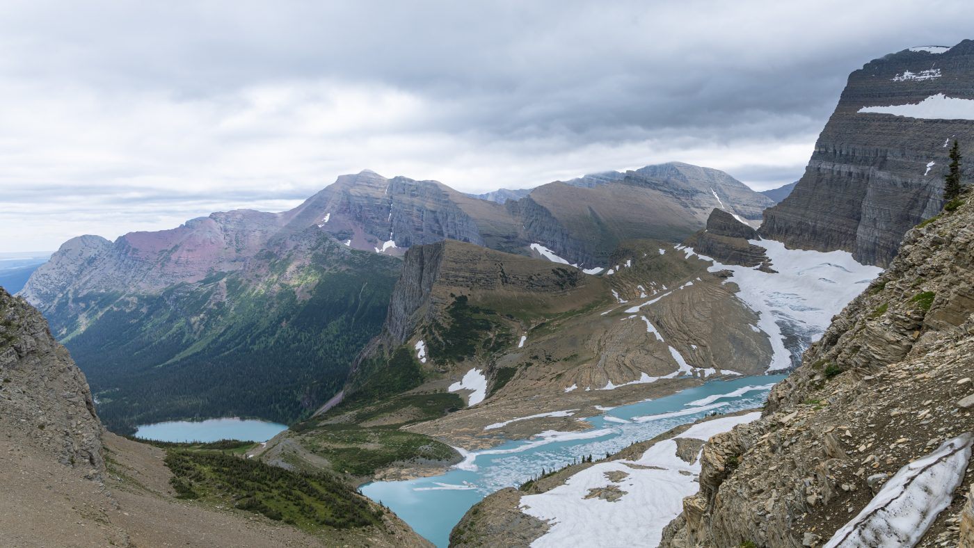 Snow on Mountains in Glacier NP