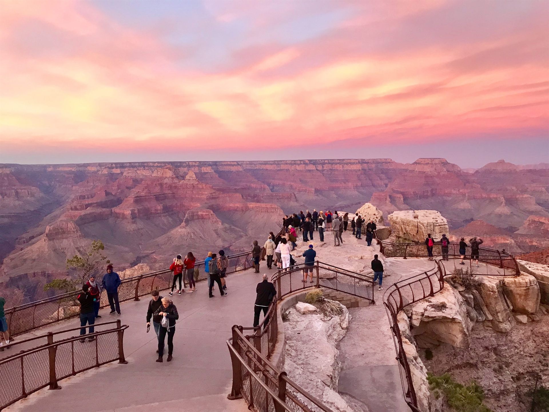 Visitors on a Grand Canyon Viewpoint