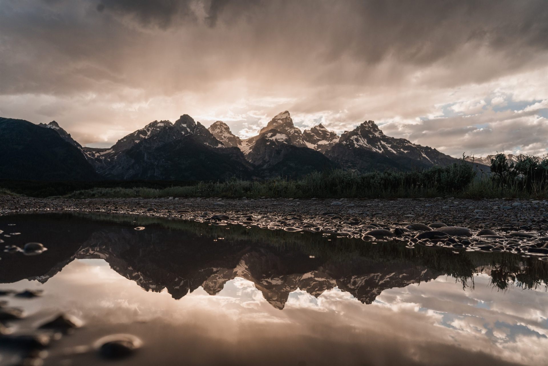 Snow Covered Mountains in Grand Teton