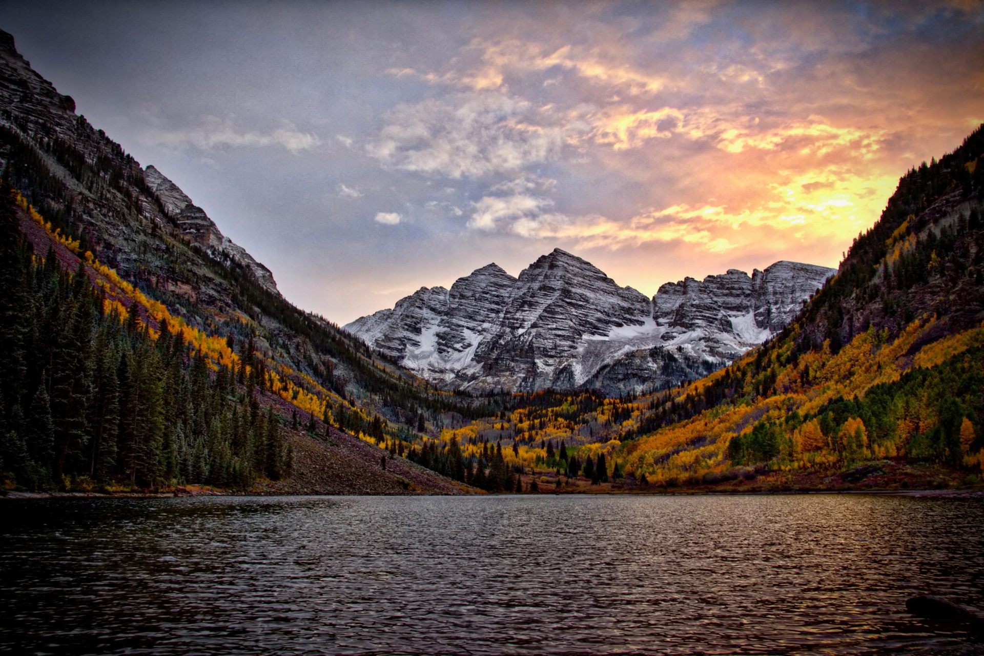 Lake in Colorado with Mountains in Background