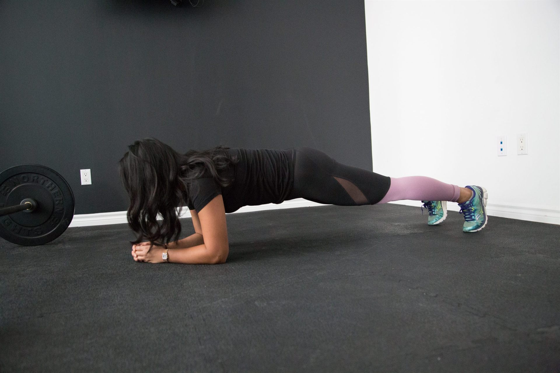person planking on floor