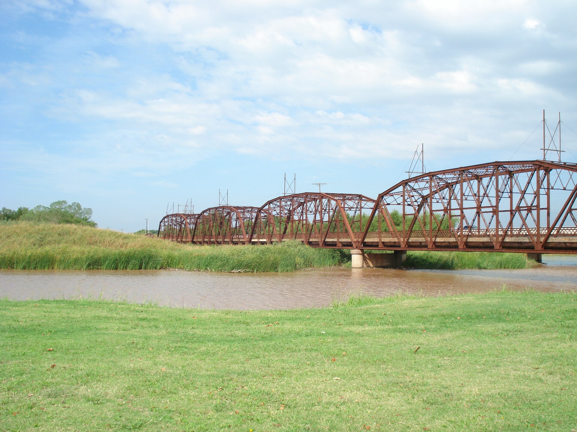 The historic bridge crossing near Lake Overholser