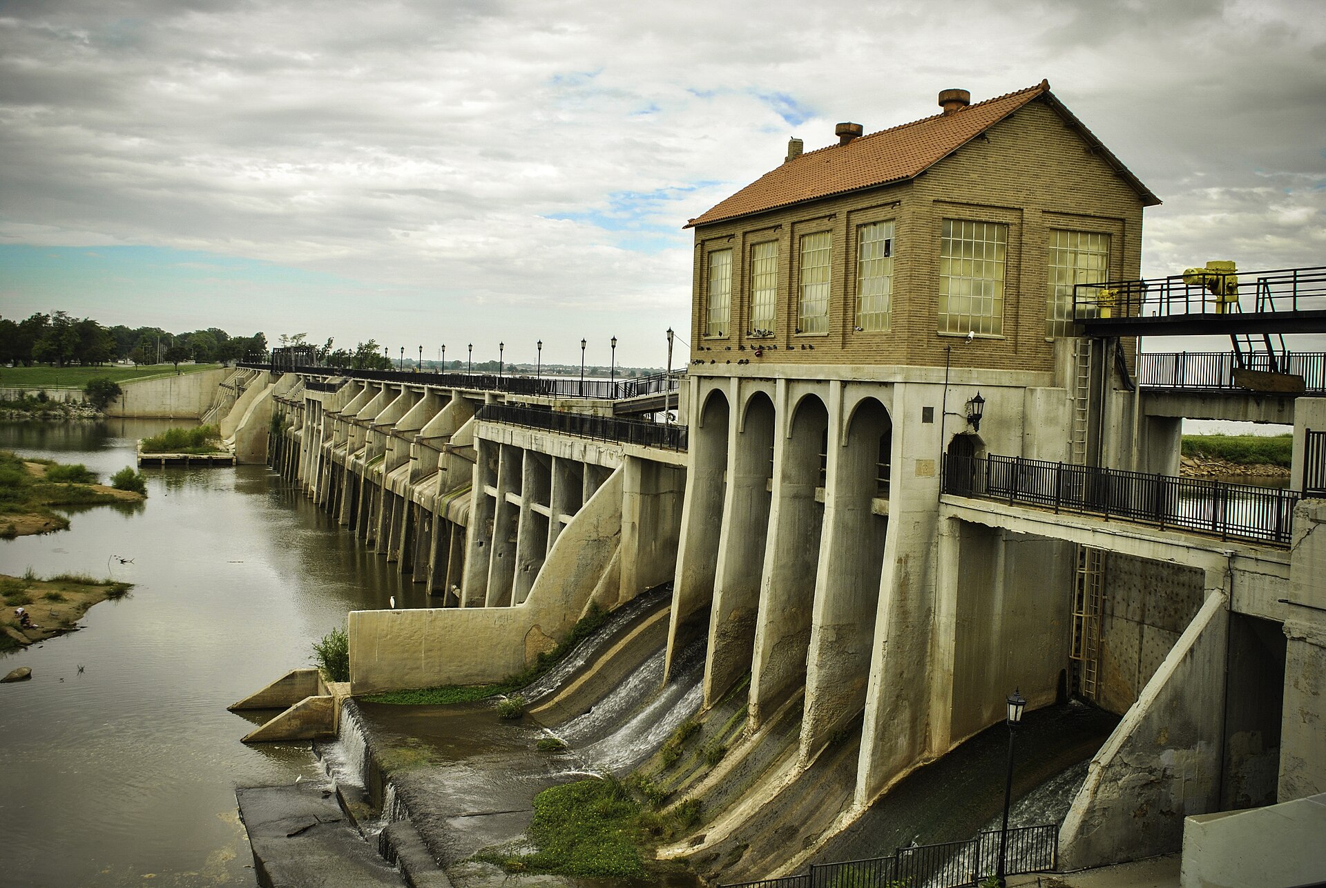 The dam and waterway at Lake Overholser
