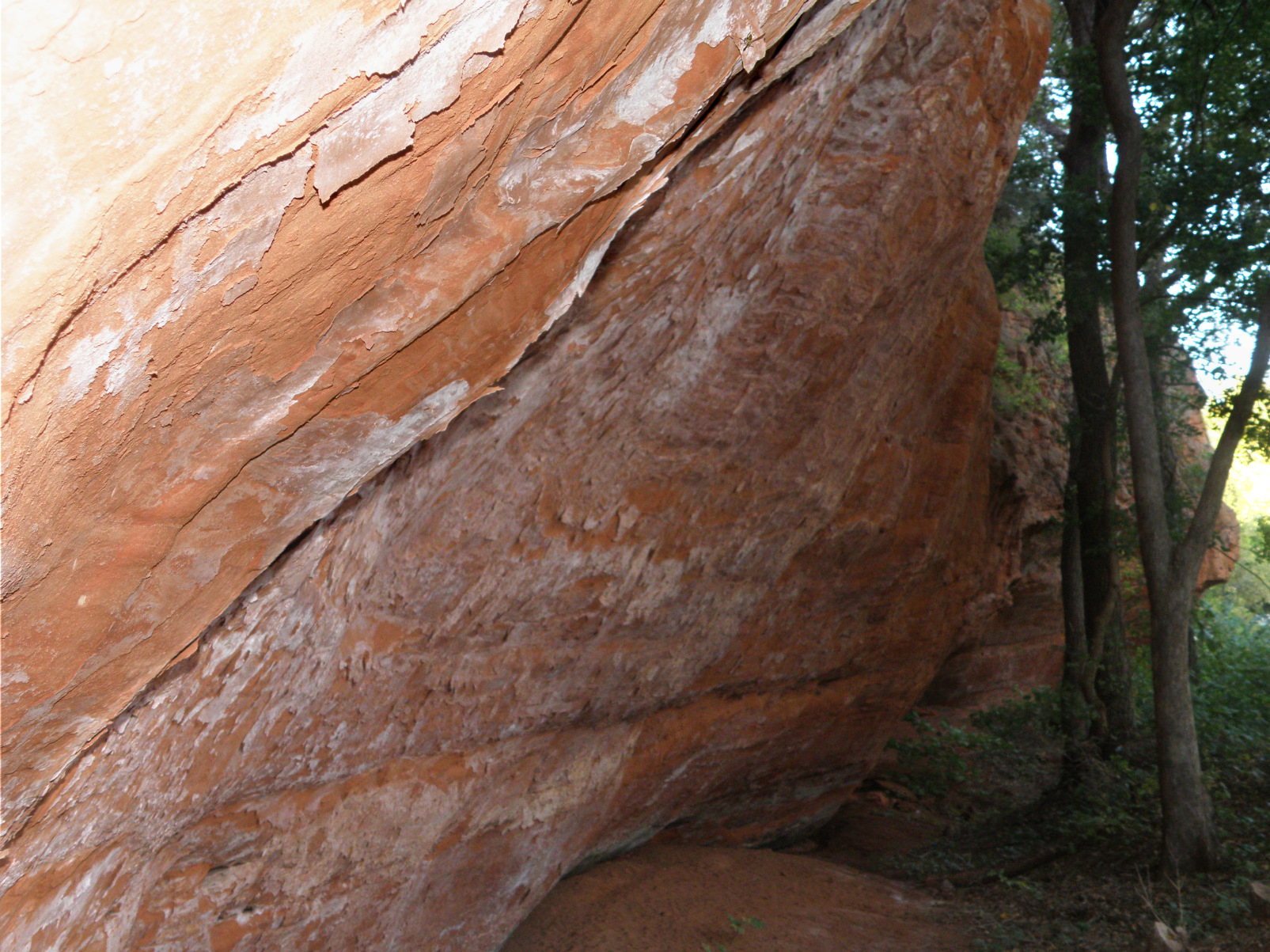 Red sandstone walls in Oklahoma's Red Rock Canyon