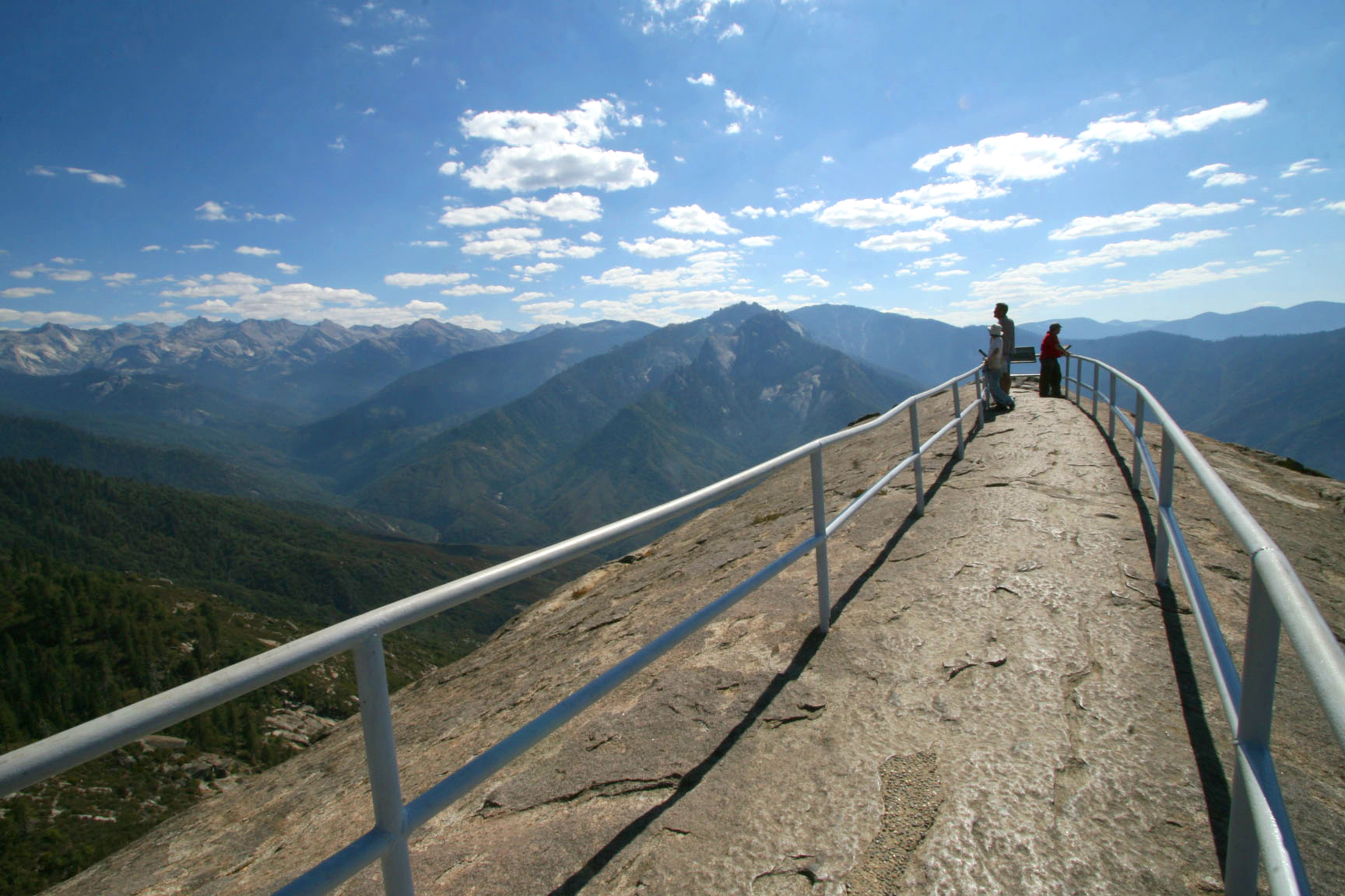 Visitors climbing the historic stairway on Moro Rock