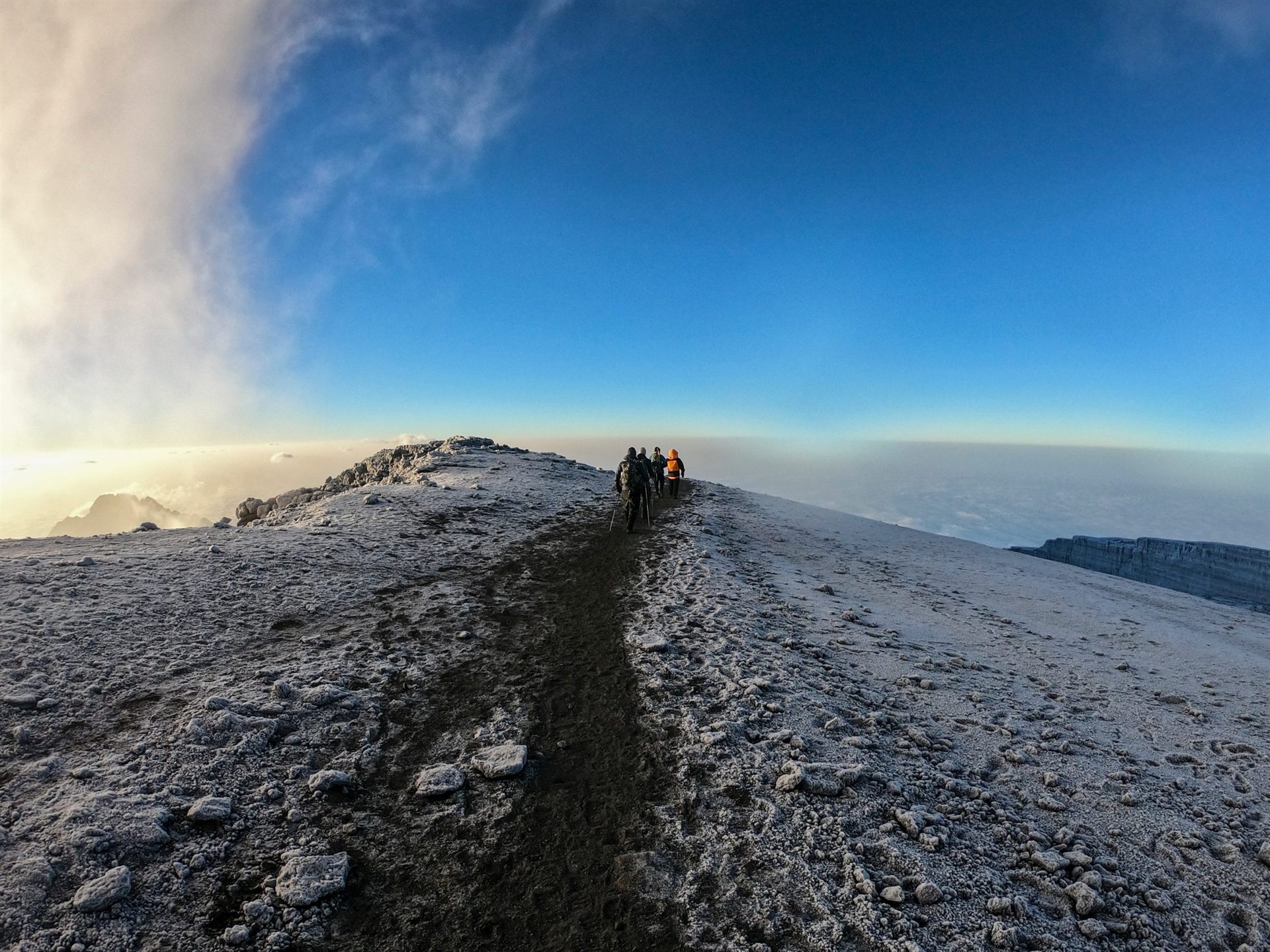 Hikers on Mount Kilimanjaro