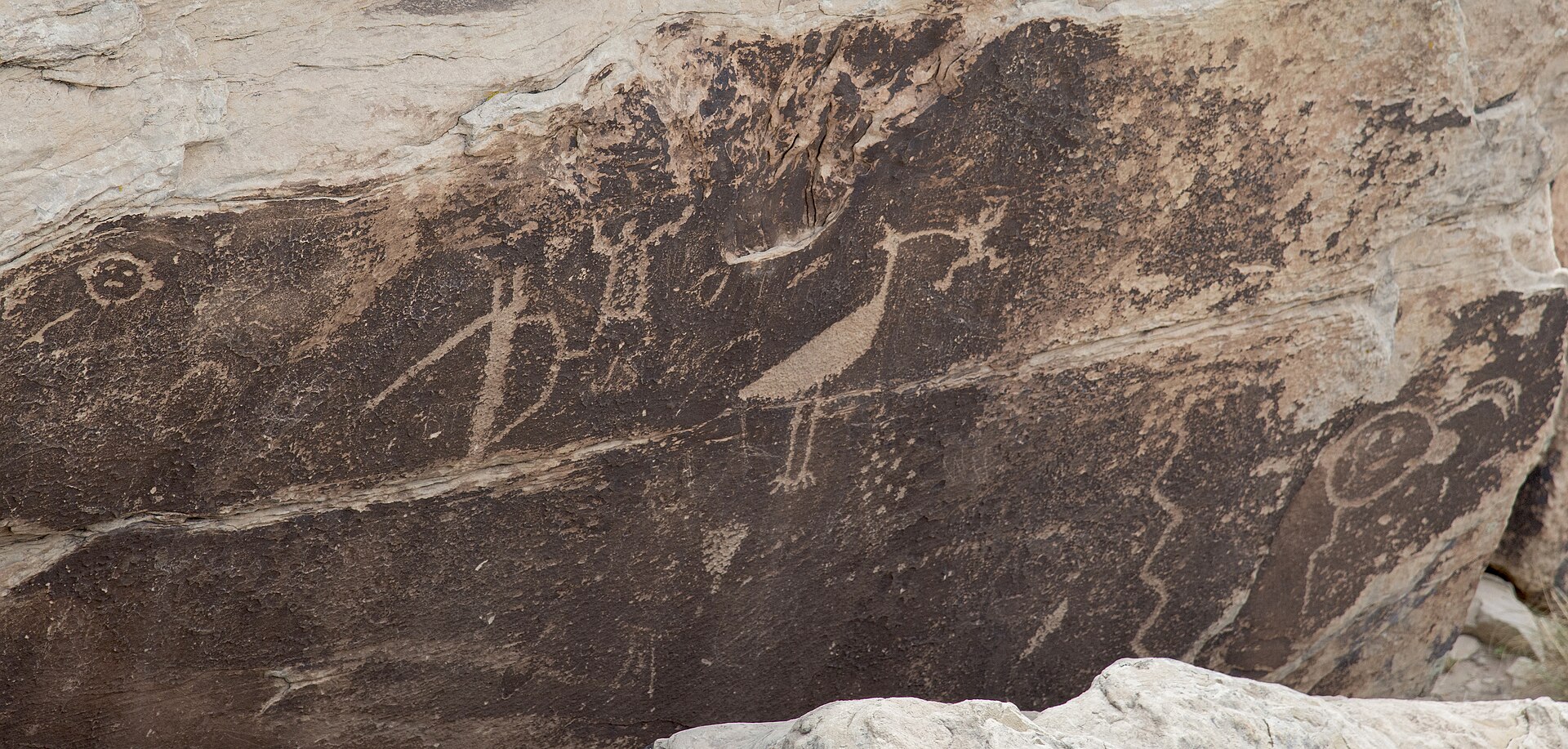 Ancient petroglyphs at Puerco Pueblo
