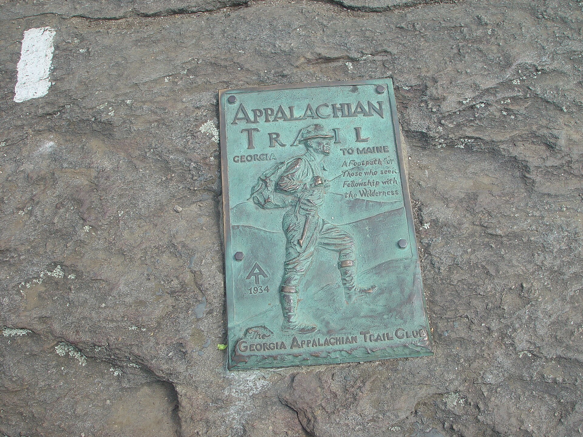 The Appalachian Trail marker at Springer Mountain