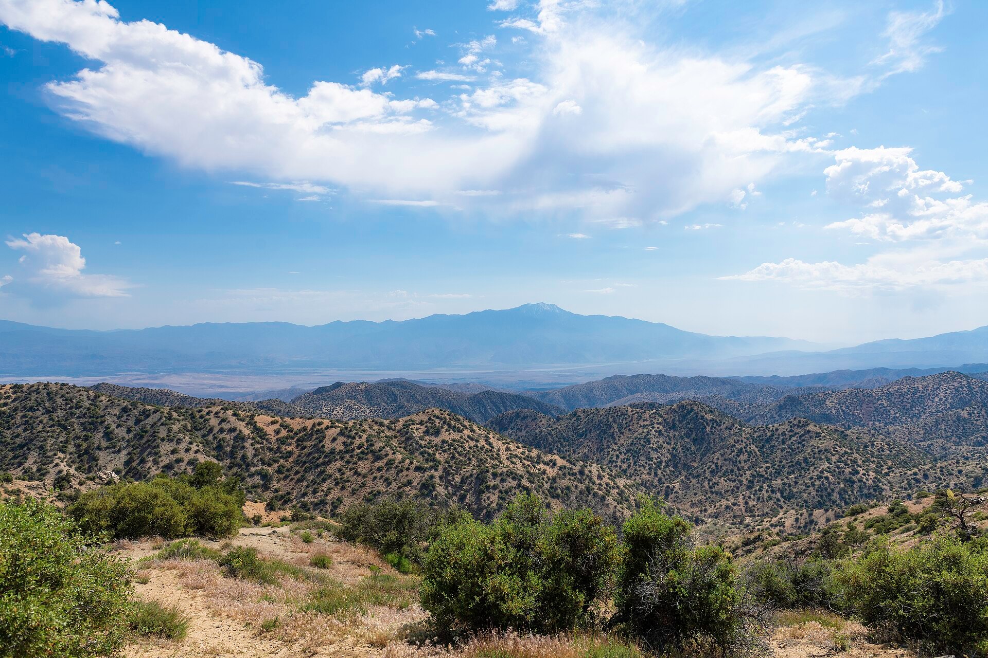Mount San Jacinto beyond the high desert landscape