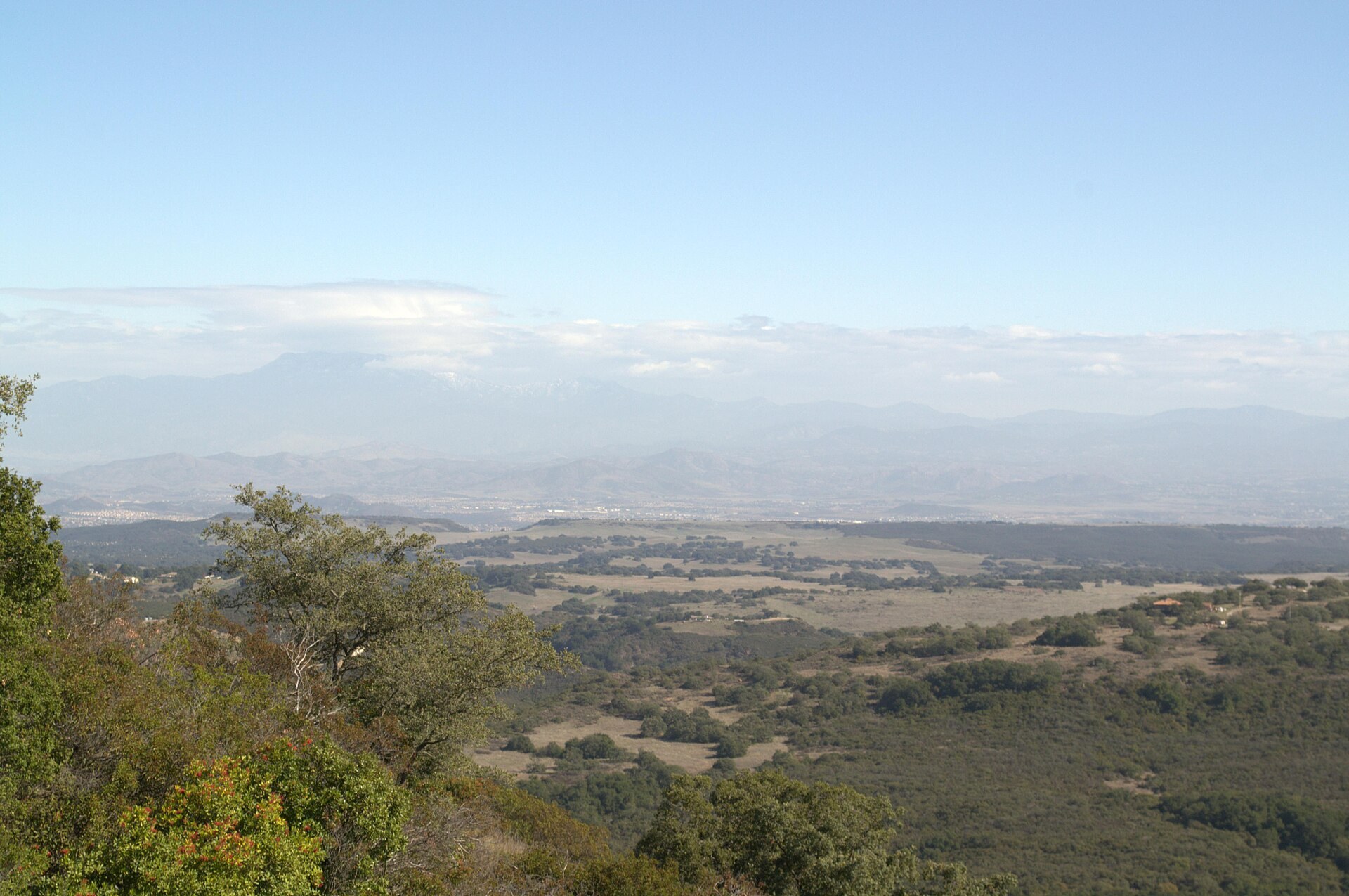 A wide view across the Santa Rosa Plateau