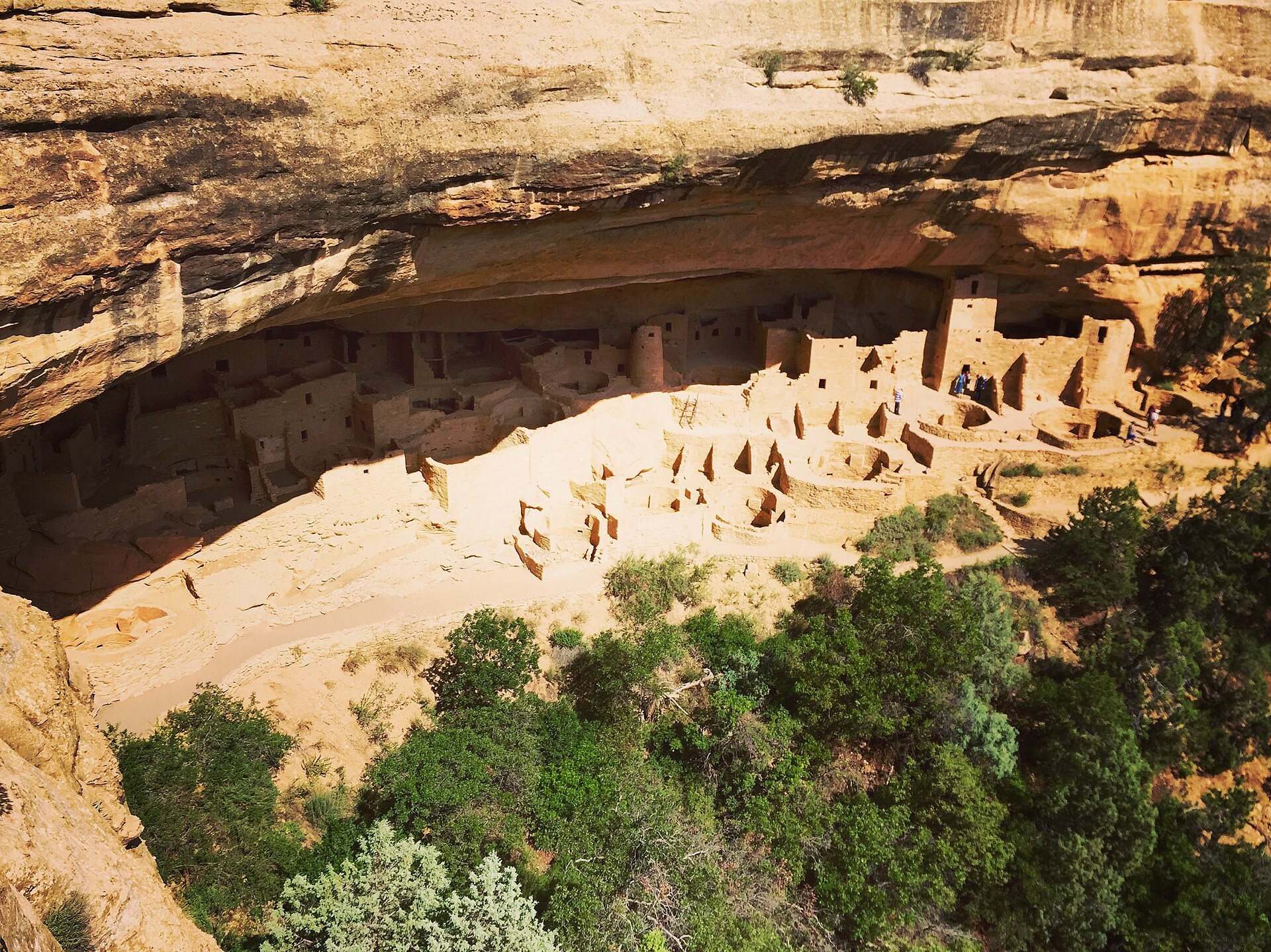 A broad view of Cliff Palace from the overlook