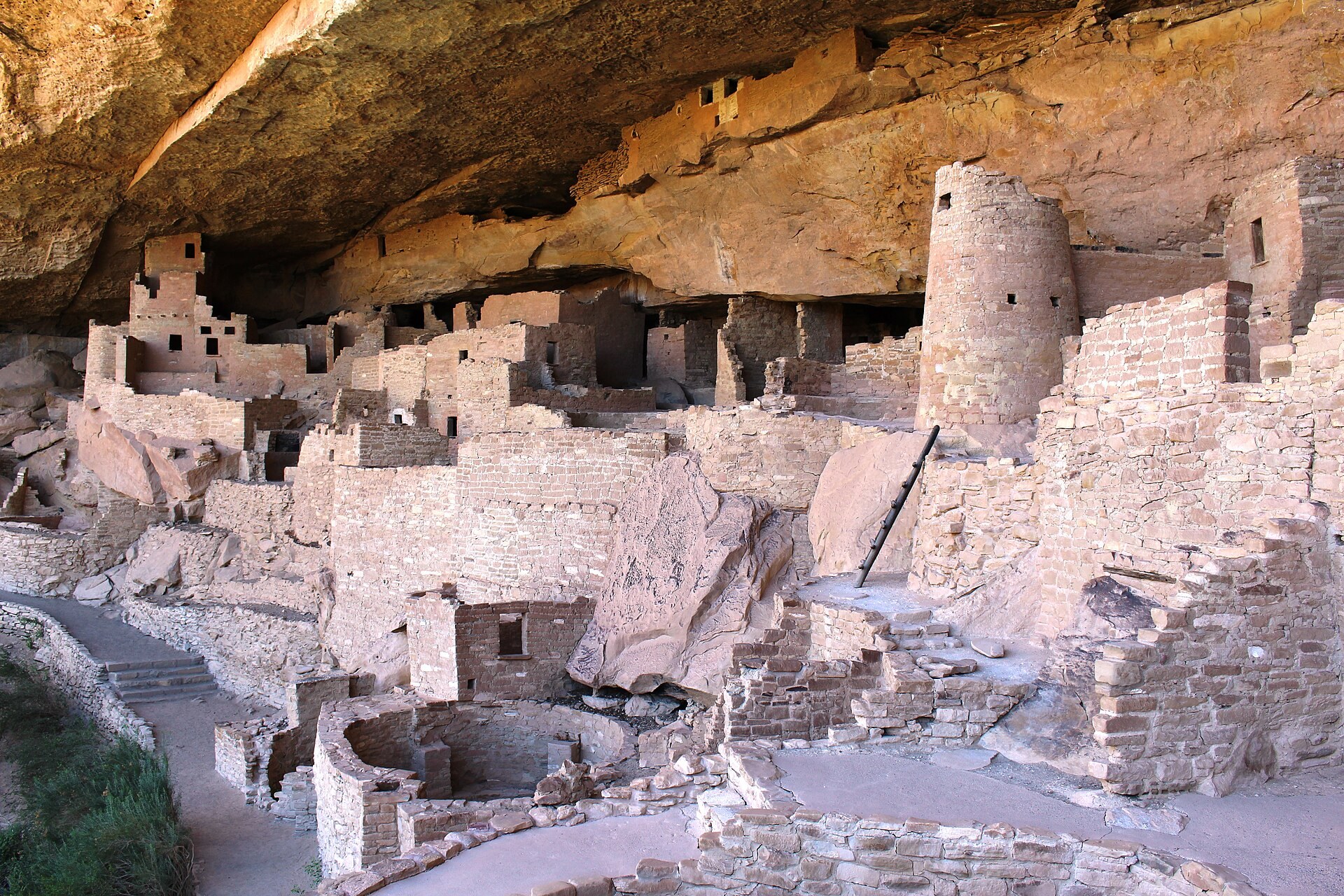 Cliff Palace built into a sandstone alcove at Mesa Verde