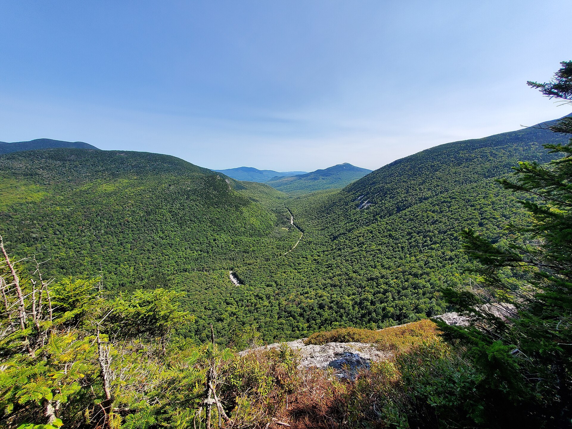 A panoramic view across Grafton Notch from Old Speck Mountain