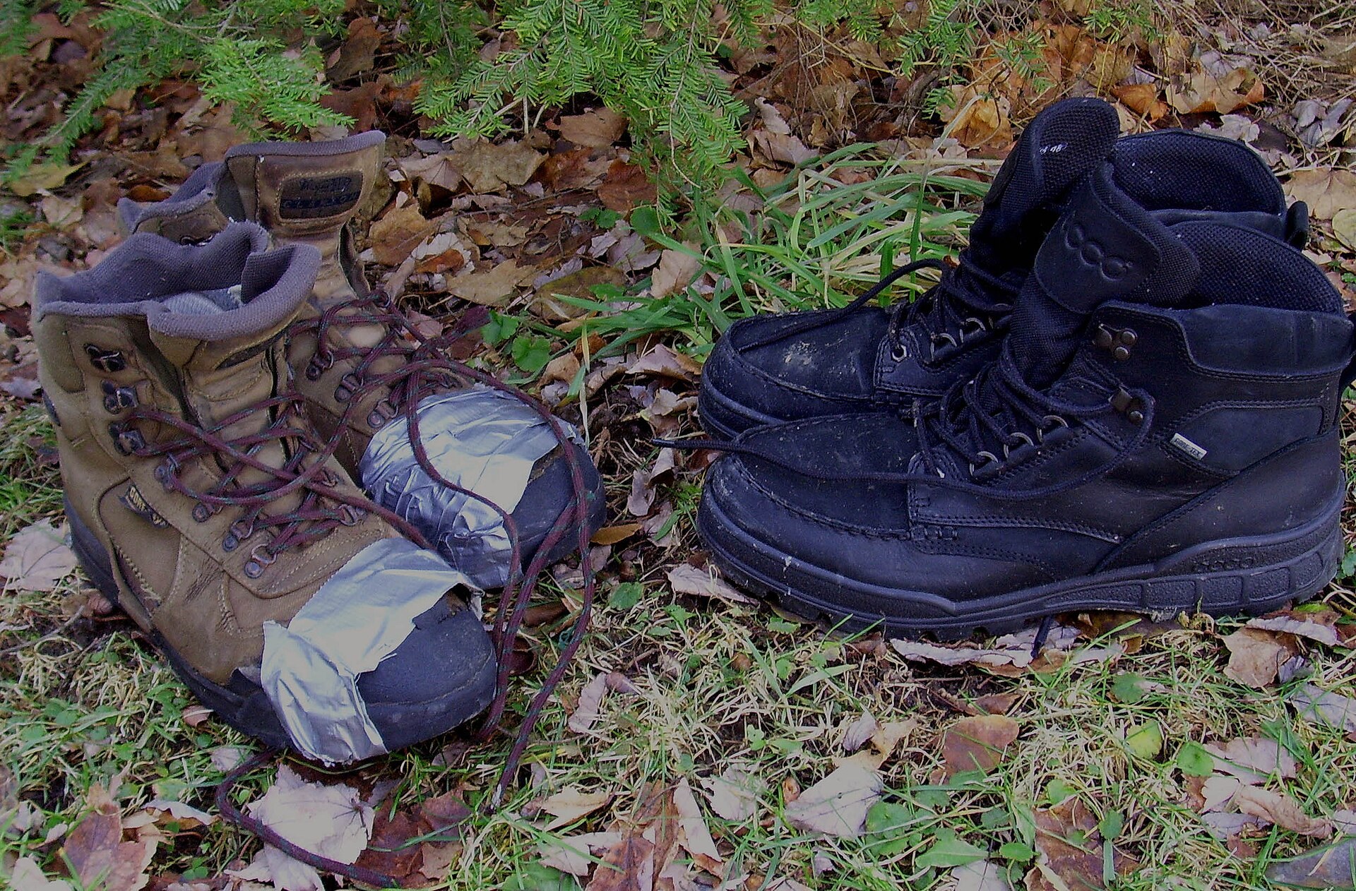 A sturdy pair of leather hiking boots