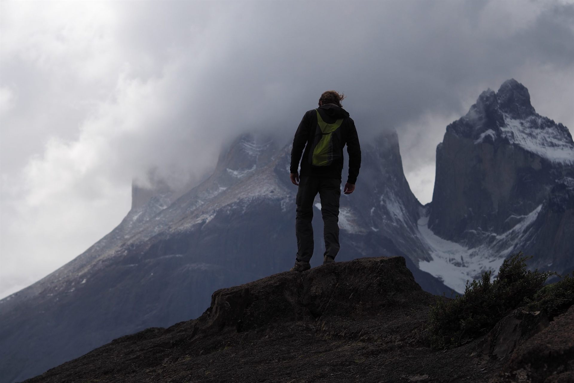 Hiker in Torres Del Paine National Park