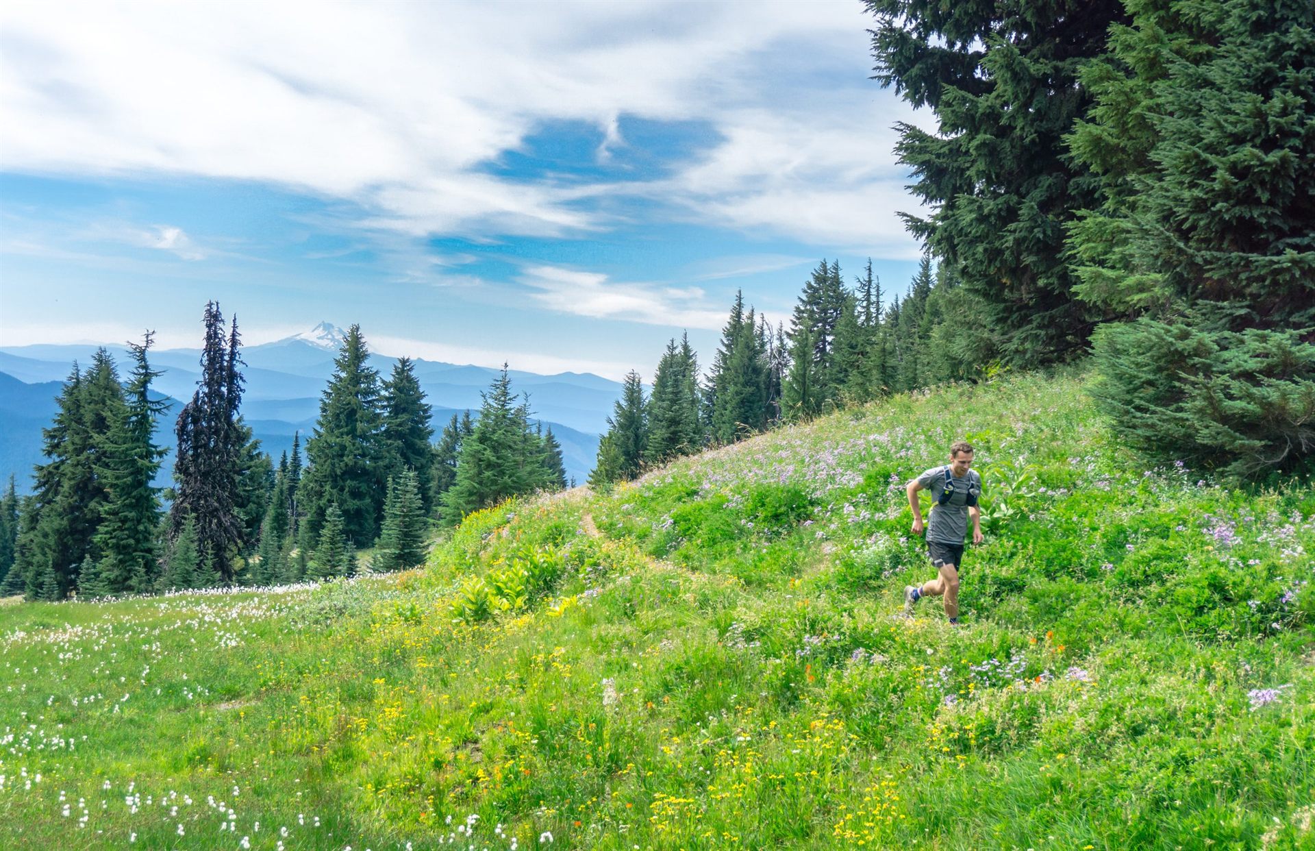 trail runner in the mountains