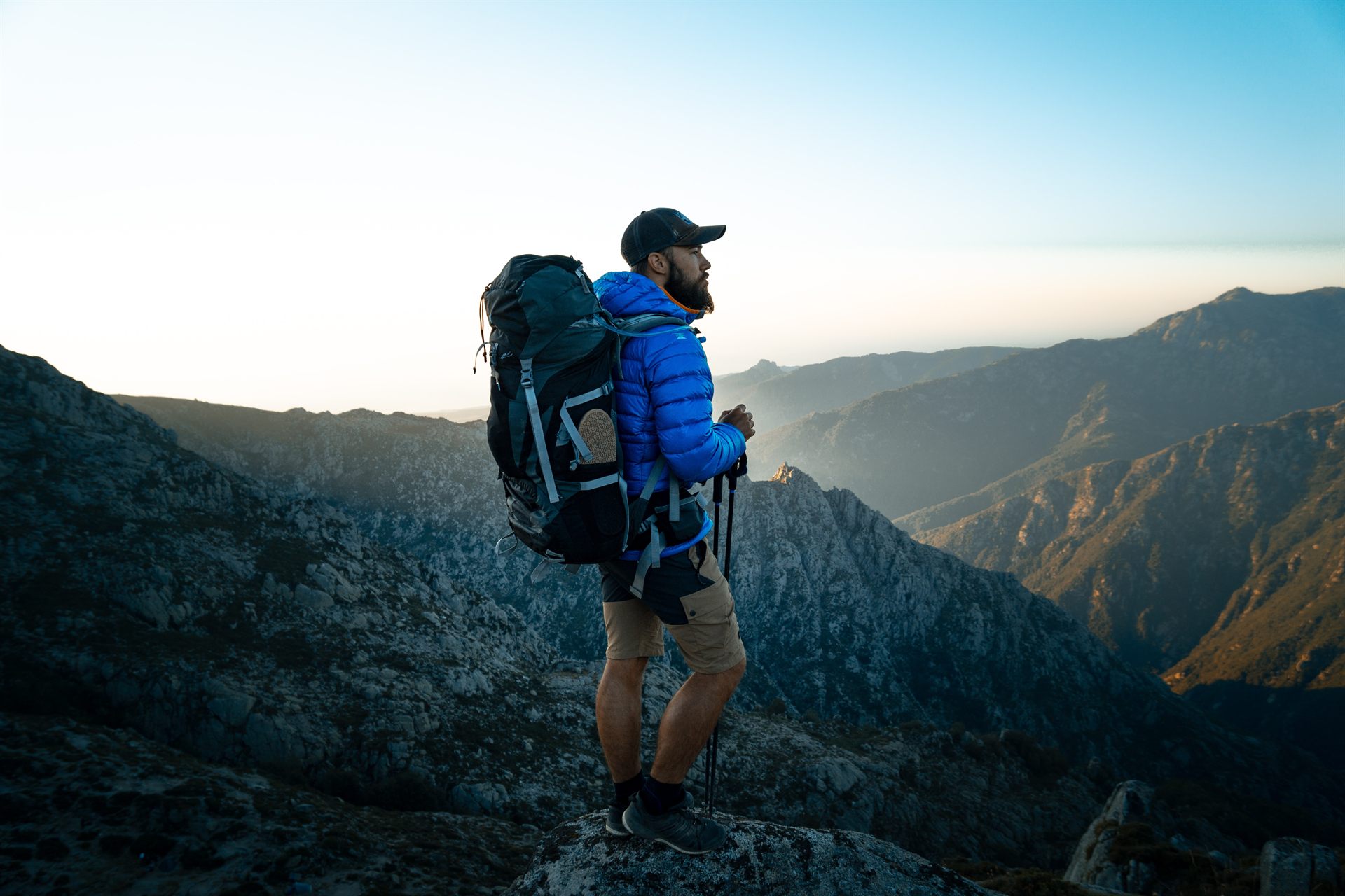hiker on mountain top