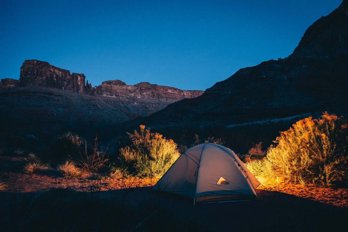 Camping at night