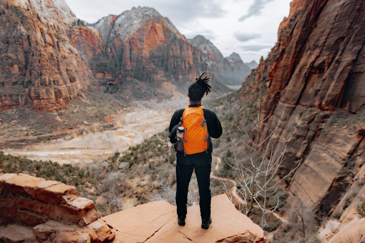 Hiker in Zion National Park, Utah